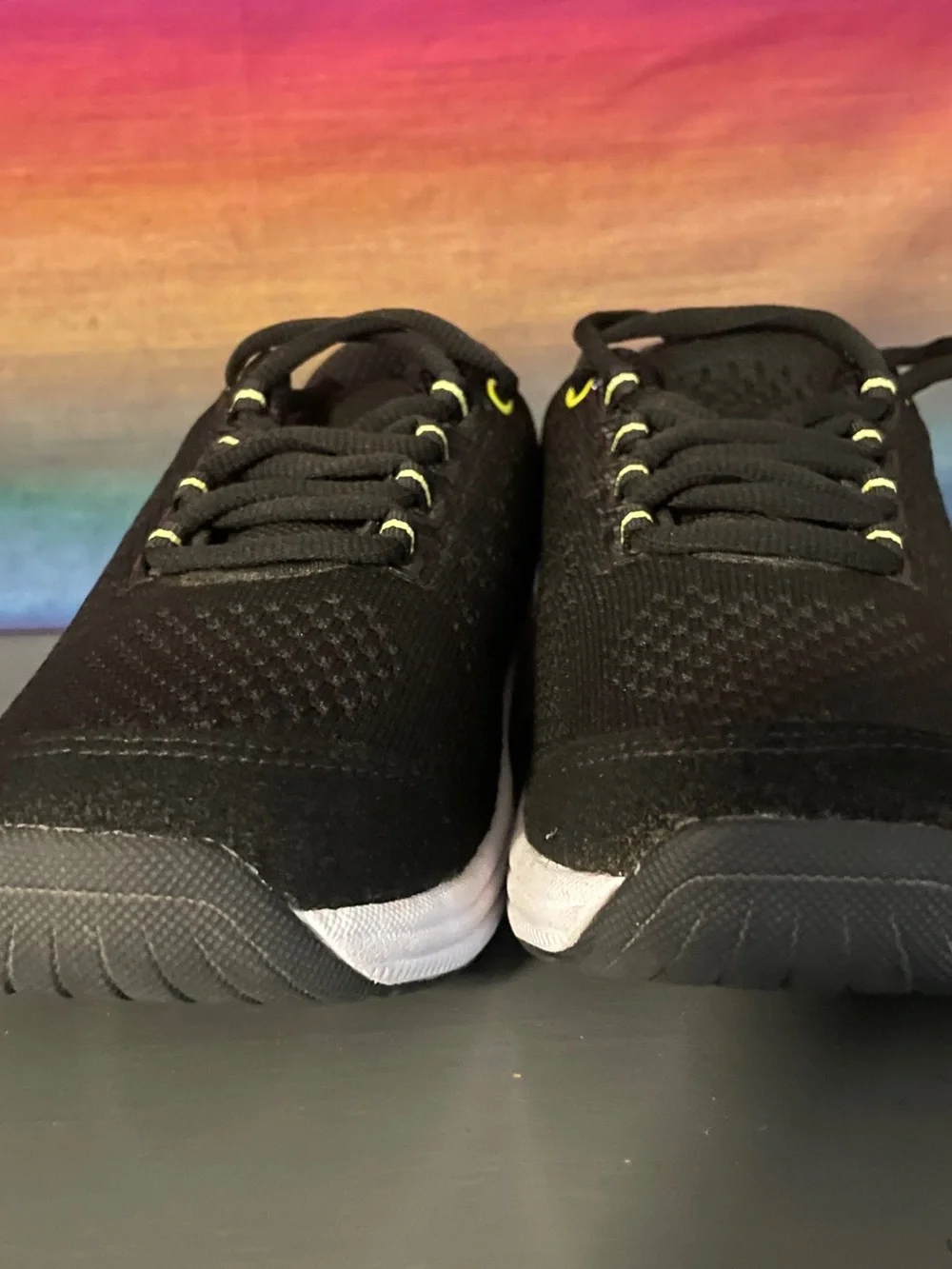 Orthofeet Coral Black Knit Walking Shoes Orthopedic Arch Support Women 5.5